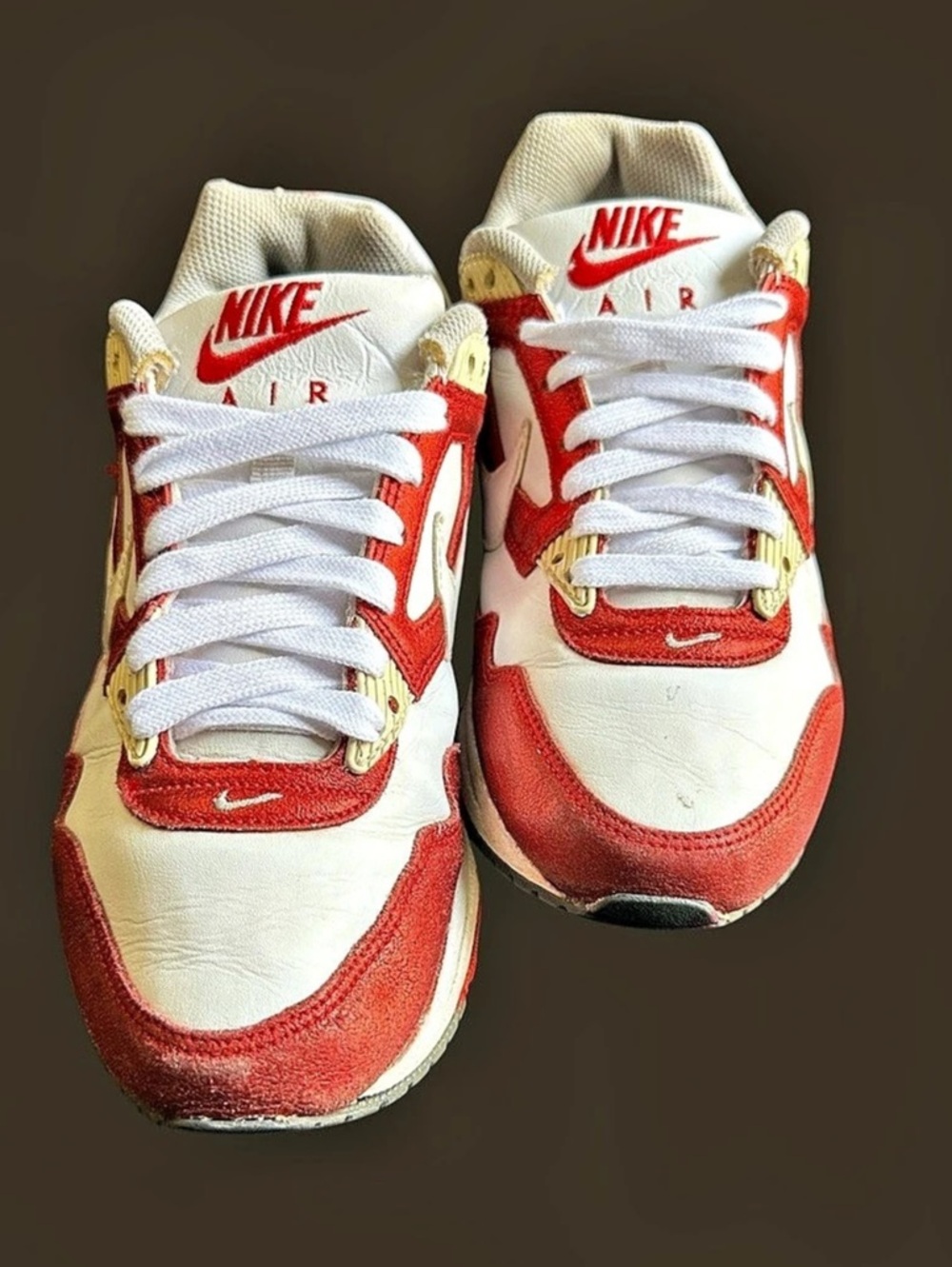 Nike Air Max Athletics West Skyline Women’s Red/White Shoes, with EKG/ Hearts 8.
